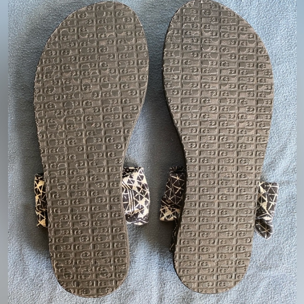 Sanuk Women’s Yoga Sling Sandal With Blue & White Geometric Pattern Size 10 - Picture 4 of 4